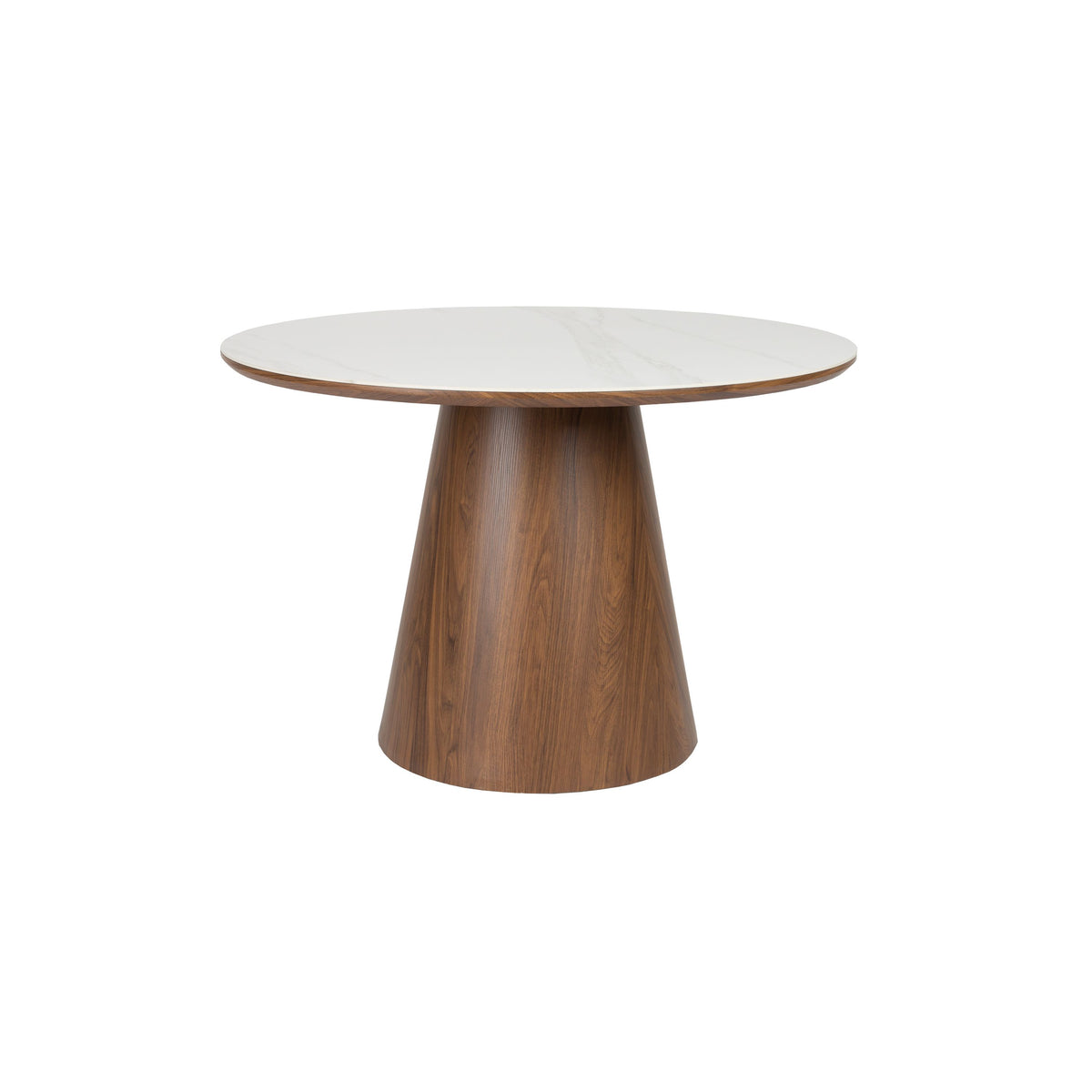Housecraft Living Almira Eettafel Rond 115 cm Hout/ Marmerlook Walnootkleur - Bruin