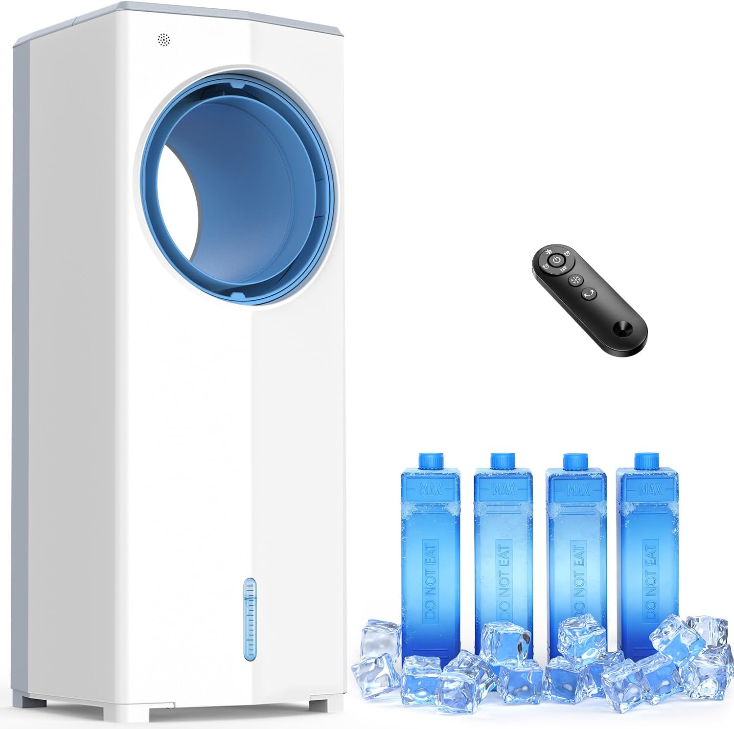 Windowless Portable Air Conditioner, 30 Evaporative Air Cooler w/Dual Tanks for 24H Cooling, 4 Modes & 3 Speeds, 28FT Remote&Timer, 360° Rotation Swamp Cooler Air Conditioner for Bedroom