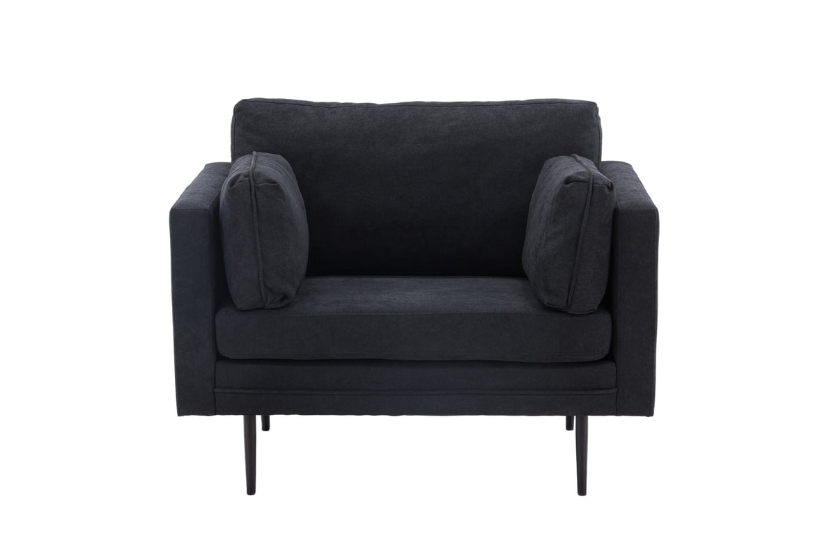 Rebellenclub Fauteuil Ioane - Zwart linnen