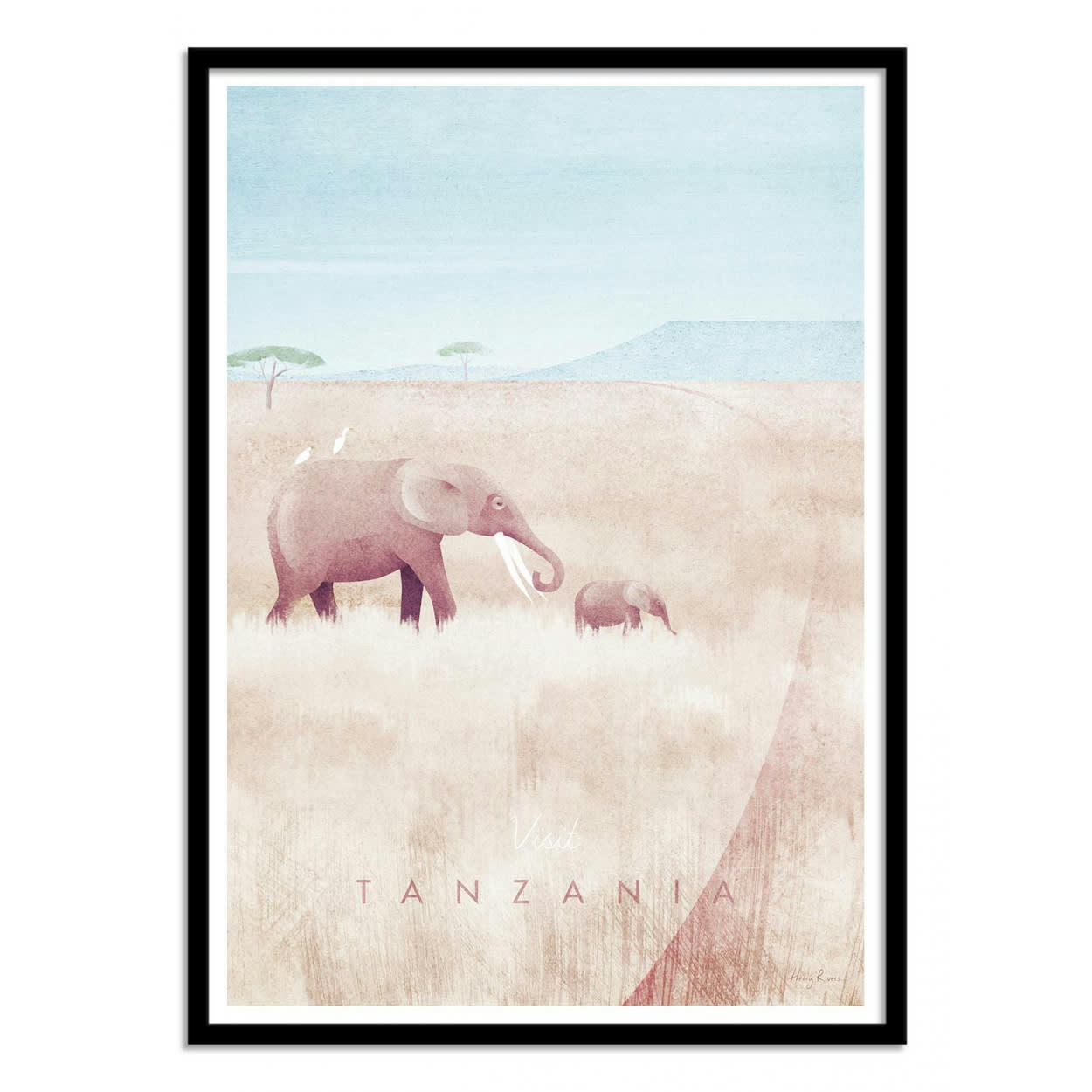 HENRY RIVERS - VISIT TANZANIA - Affiche d'art 30 x 40 cm
