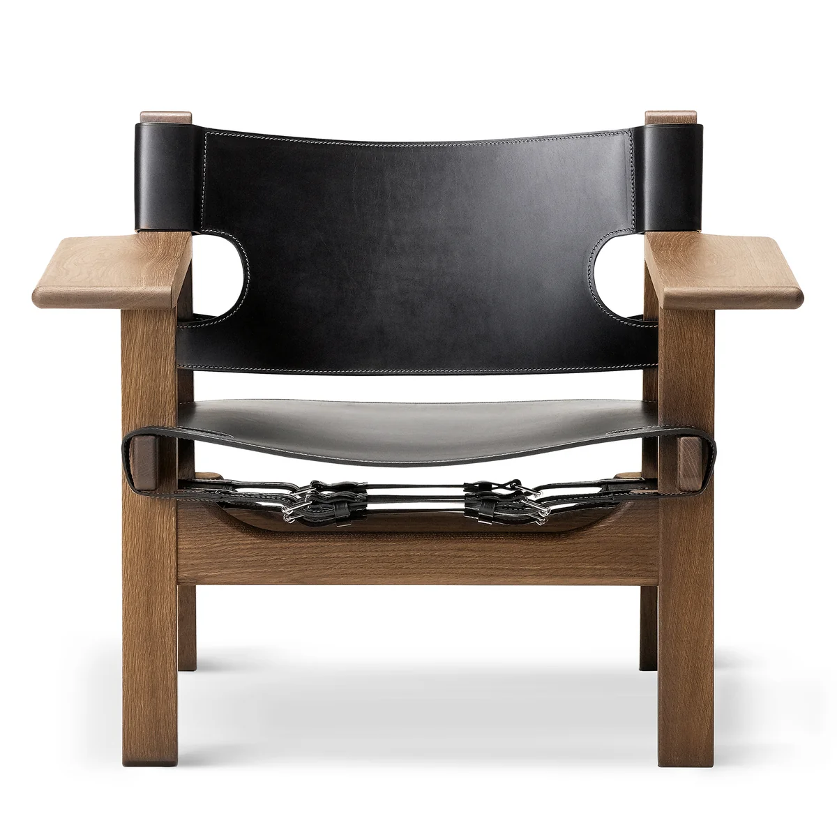 Fredericia - Spanish Chair, Eiche geräuchert und geölt / Leder schwarz