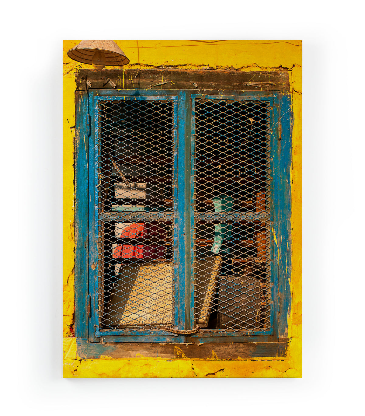 Canvas 60x40 Afdruk Geel Raam