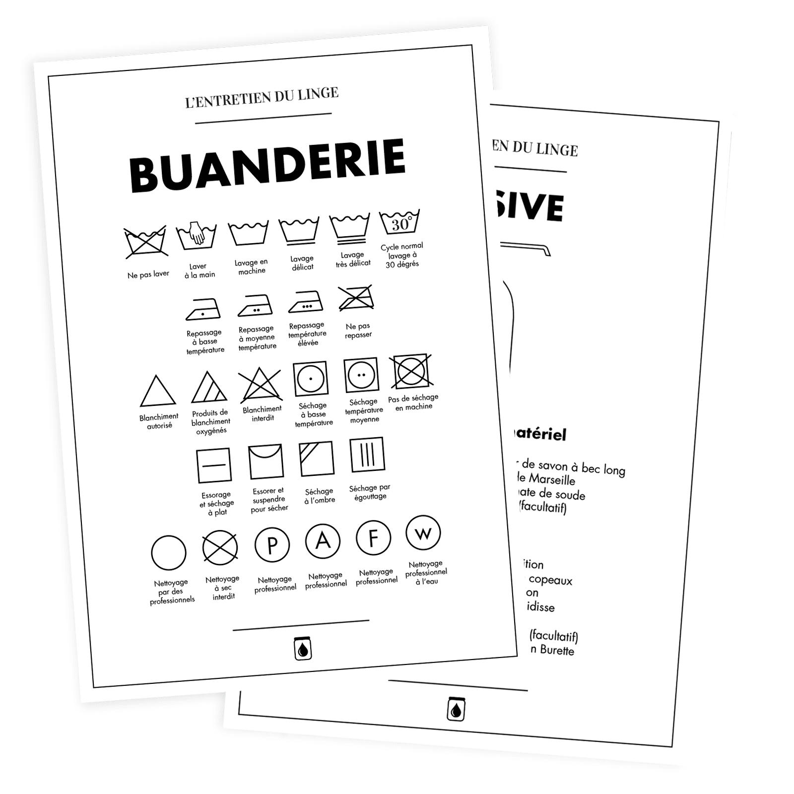 - Pack - Duo affiche Buanderie/Droguerie