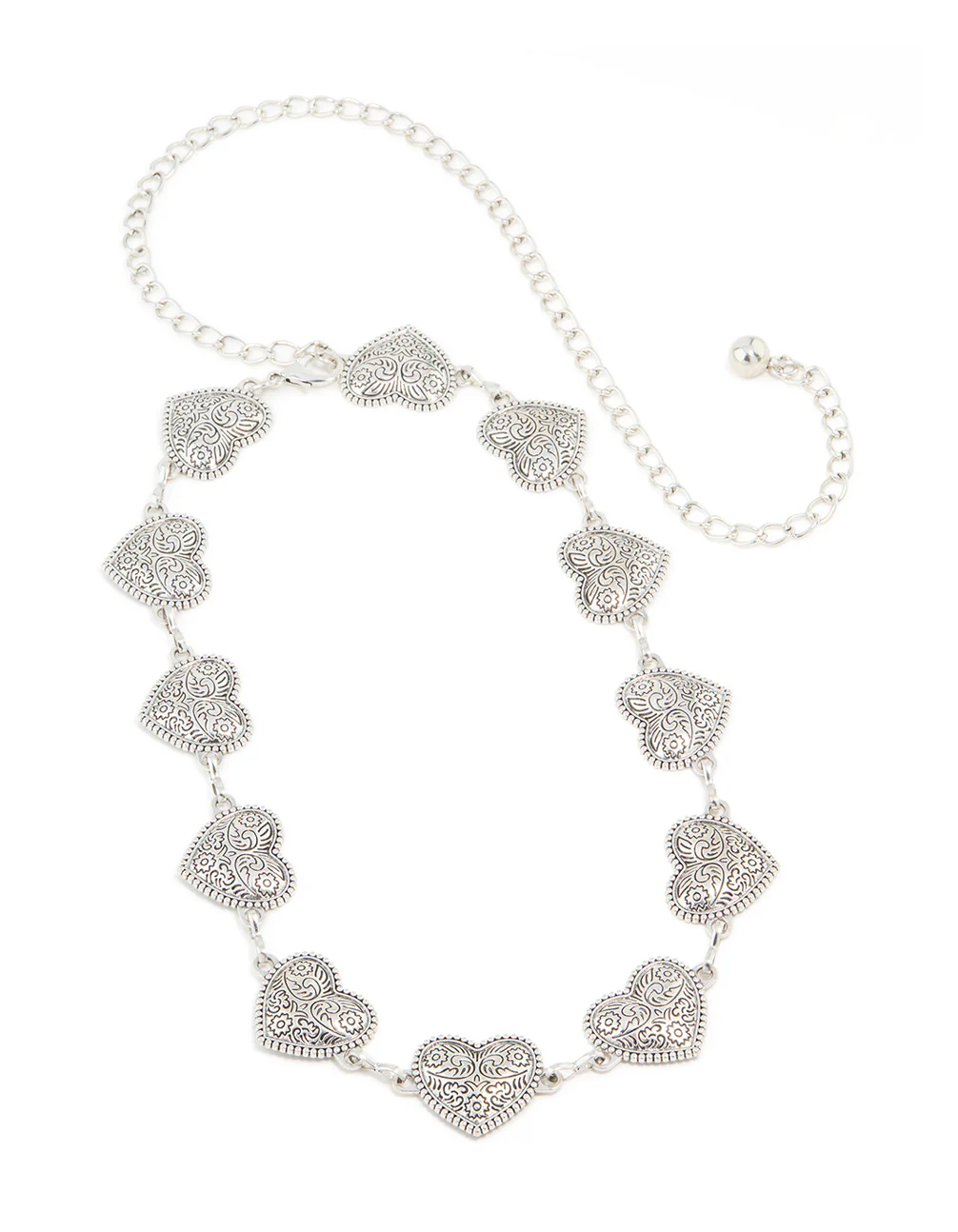 Silver Heart Western Belt