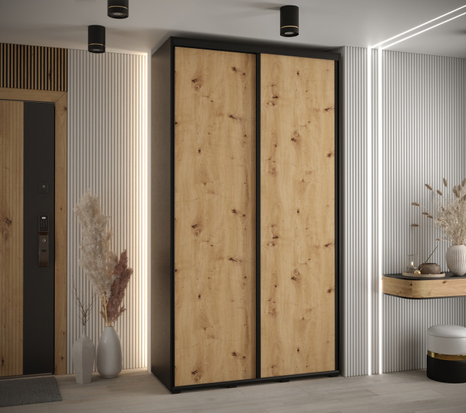 Szafa przesuwna 45 wysoka Davos 1 130 czarny artisan czarny