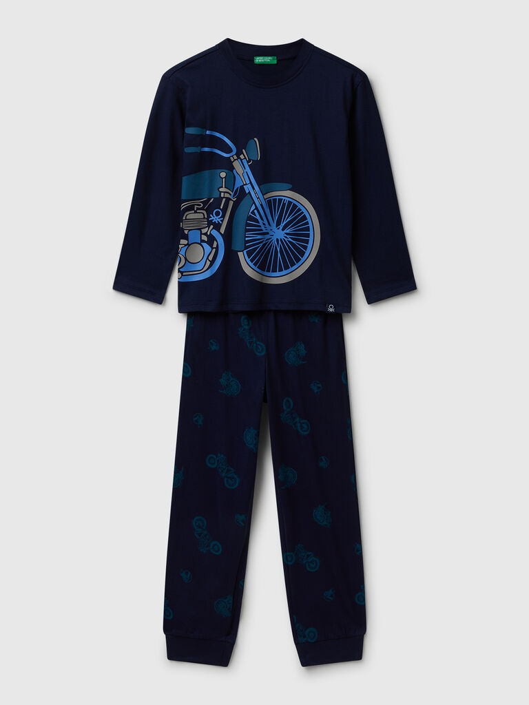 Pyjamas with motorcycle print