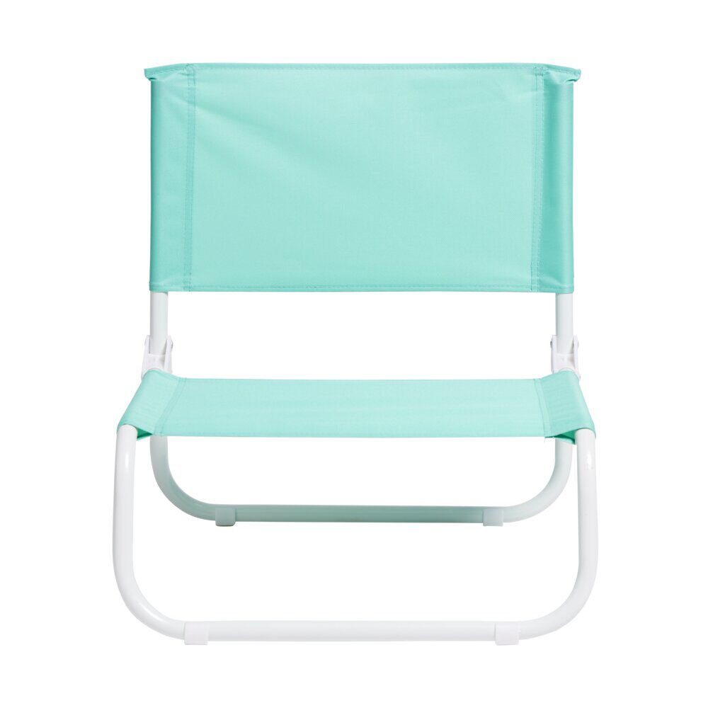 Chaise de plage acier et textilène vert menthe 44x42xH48cm