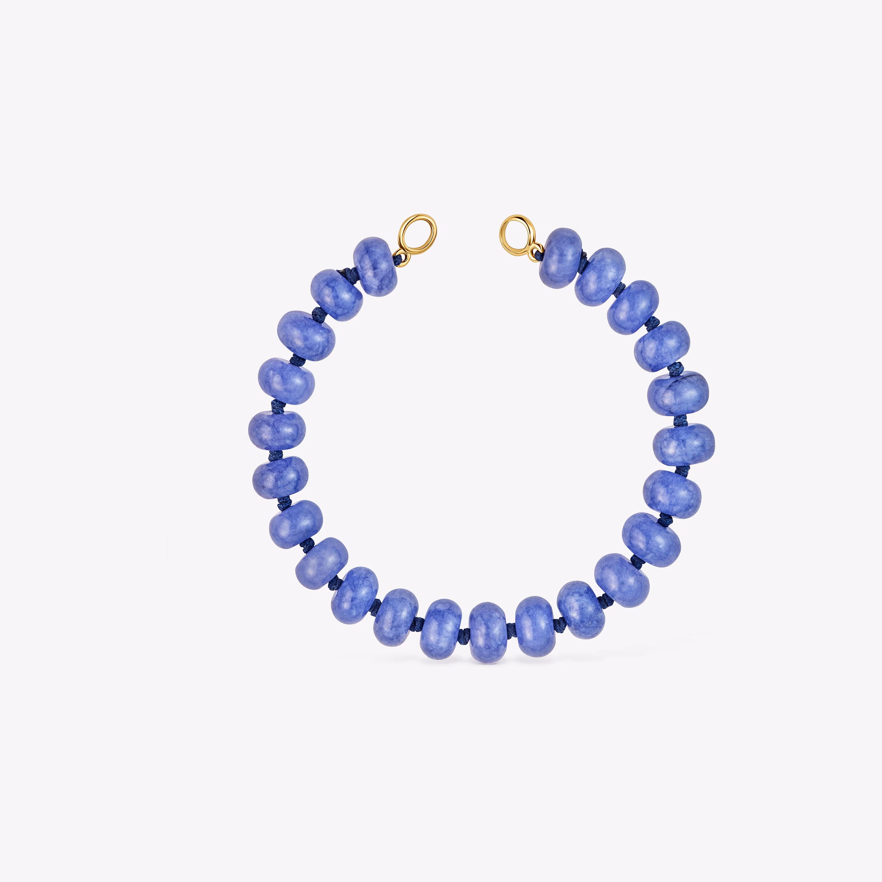 Pulsera con baño de oro 18 kt sobre plata y cuarzita azul Hold Oval