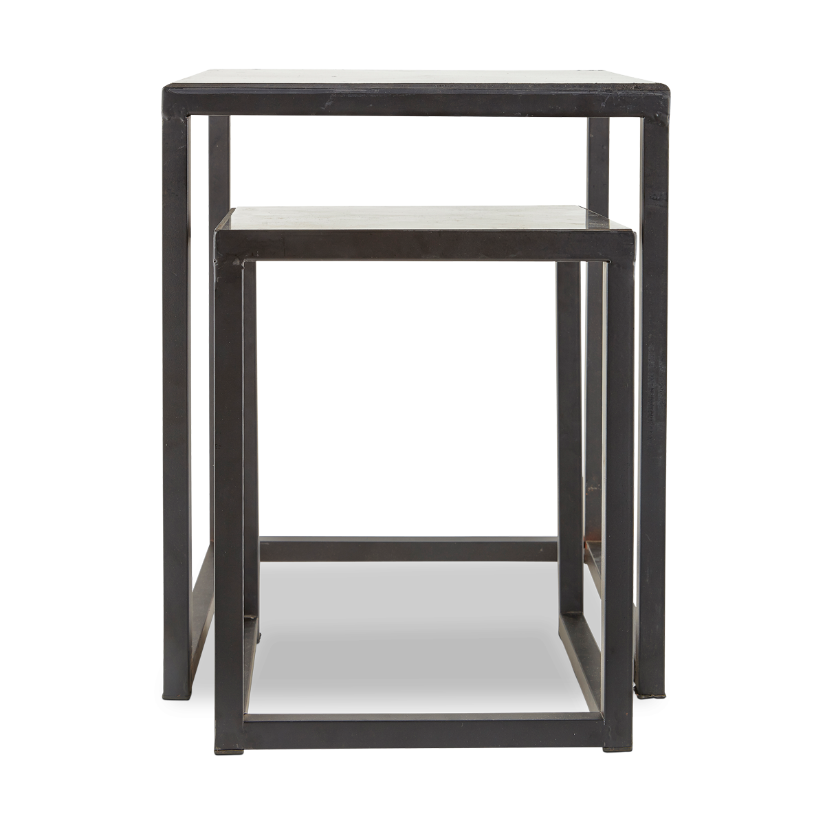 Villa Collection Walde Set van 2 Metalen Bijzettafels - Zwart