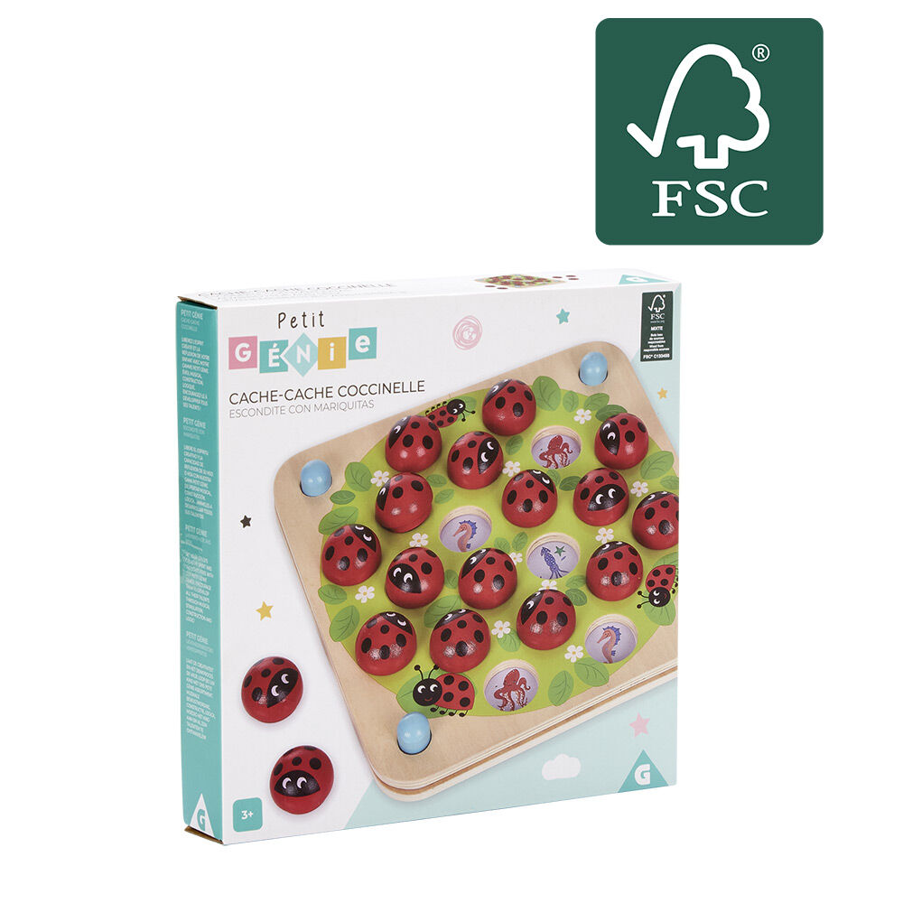 Jeu de mémoire coccinelle en bois - 27 pièces