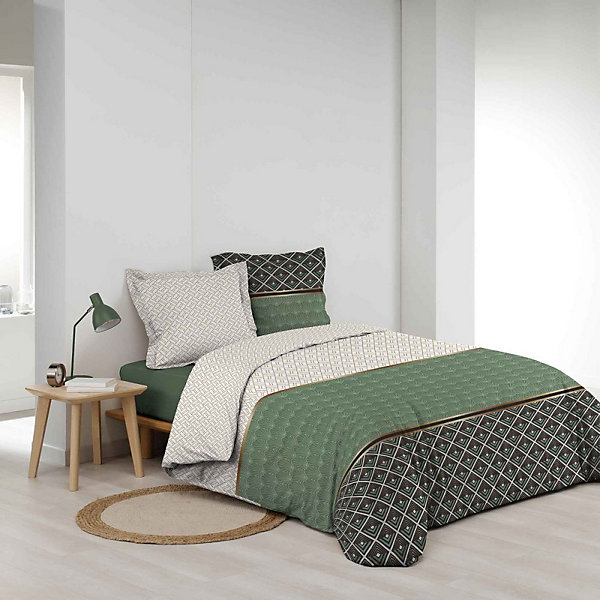 Housse de couette 260x240   2 taies Belor coton Percale 78 fils