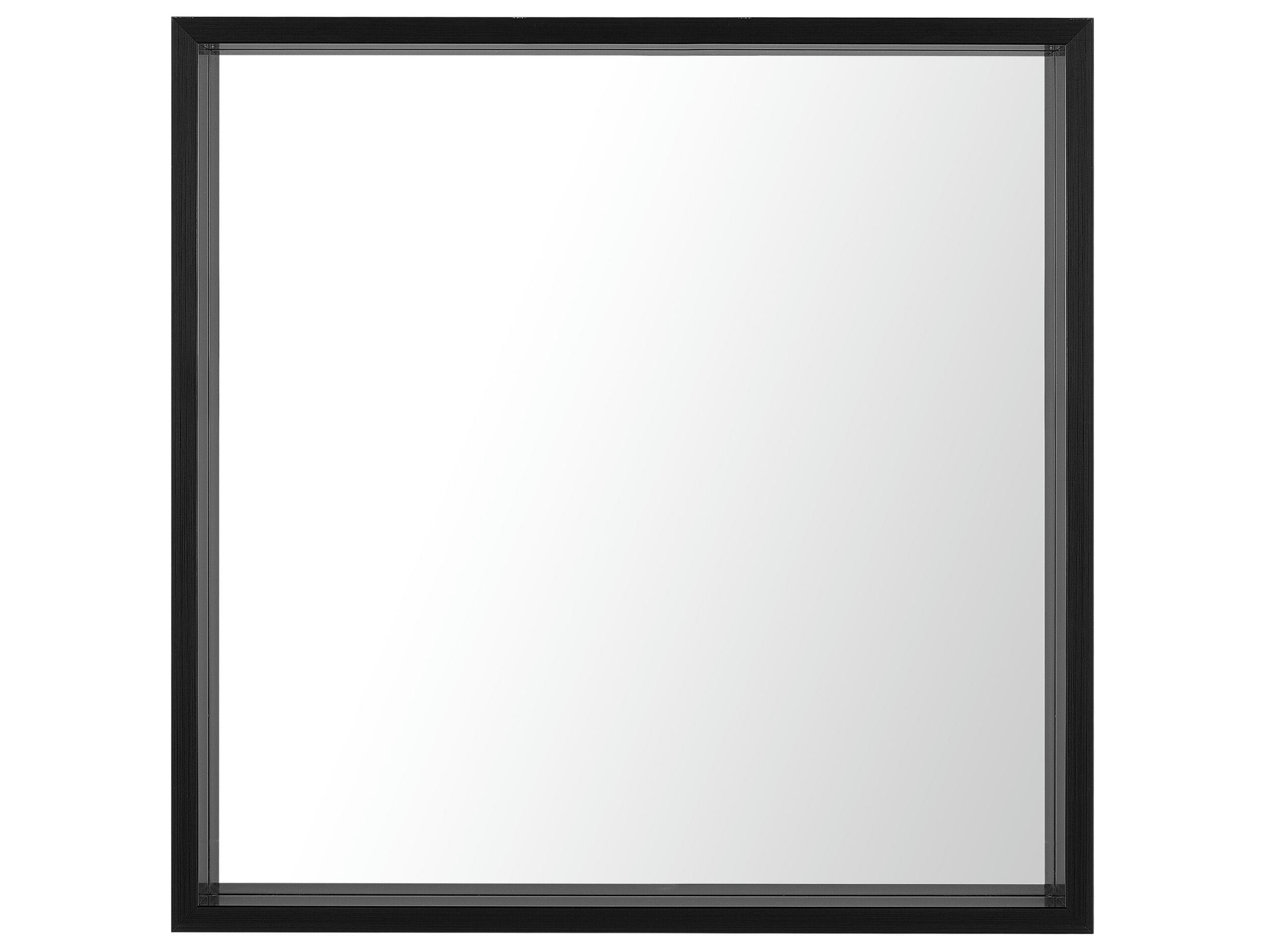 BRIGNOLES - Miroir en matériaux synthétiques noir 50x50