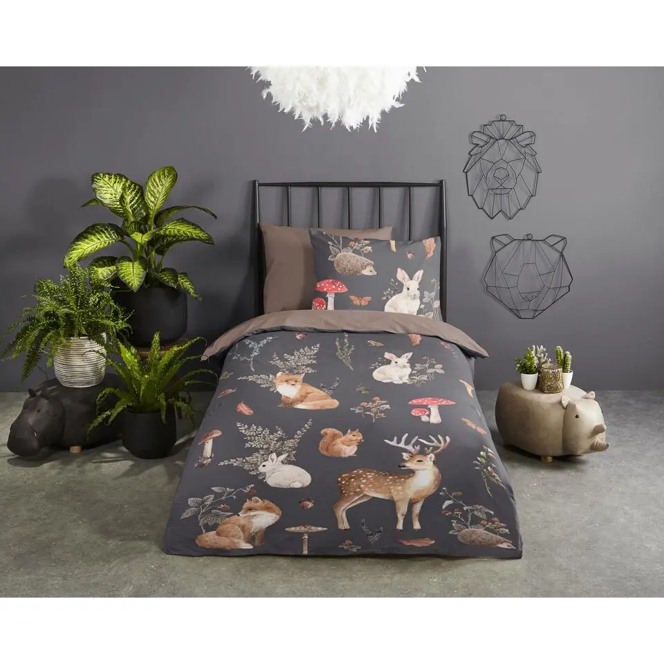 Pure Bosdieren Kinderdekbedovertrek Bruin