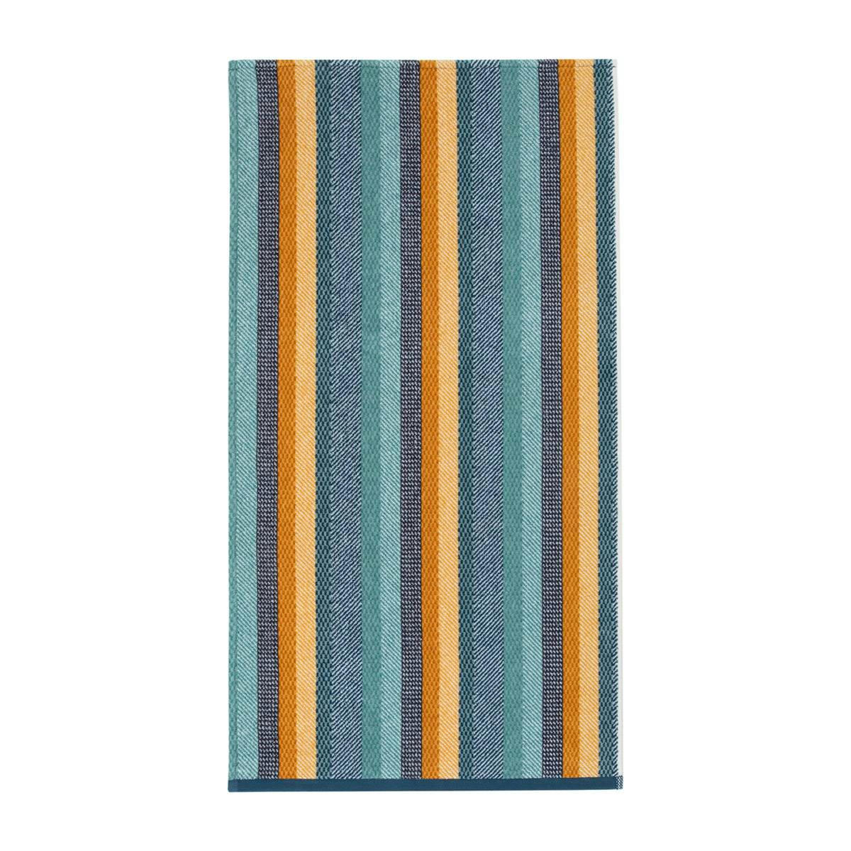 AMORGOS - Serviette de bain en  jacquard de coton bleu 55 x 100 cm