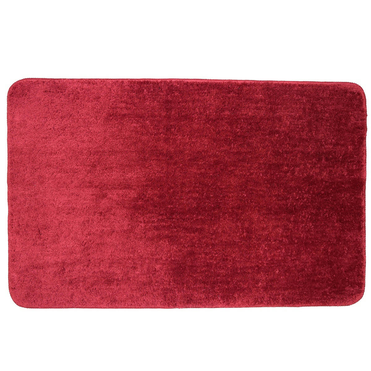 POLYNESIE - Tapis de bain en polyester uni bordeau 50x80cm