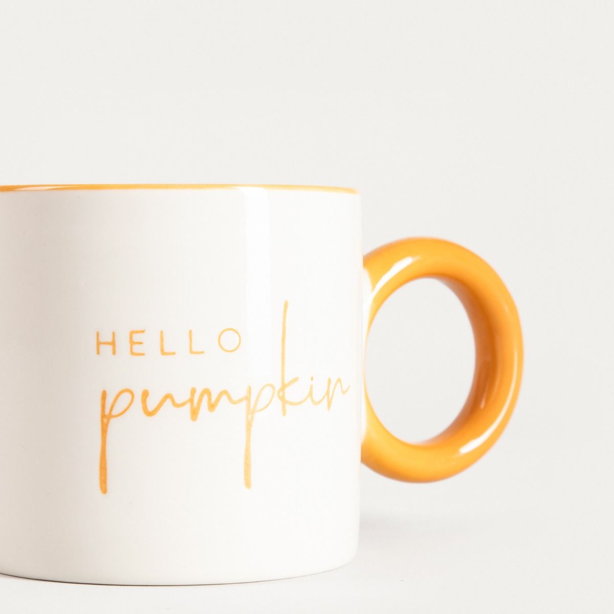 Kubek LUKON z pomarańczowym uchem hello pumpkin 0,3 l