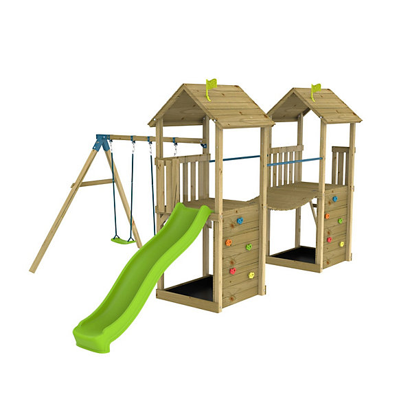 Aire de jeux XXL double tours LAURIER en bois