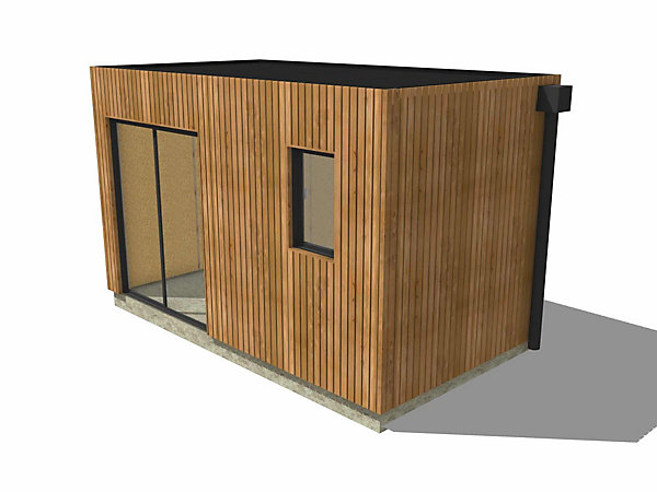 Bureau de jardin 4 saisons en bois 4,4 x 2,4 x 2,7 m / isolation RE2020 / menuiseries alu k-line
