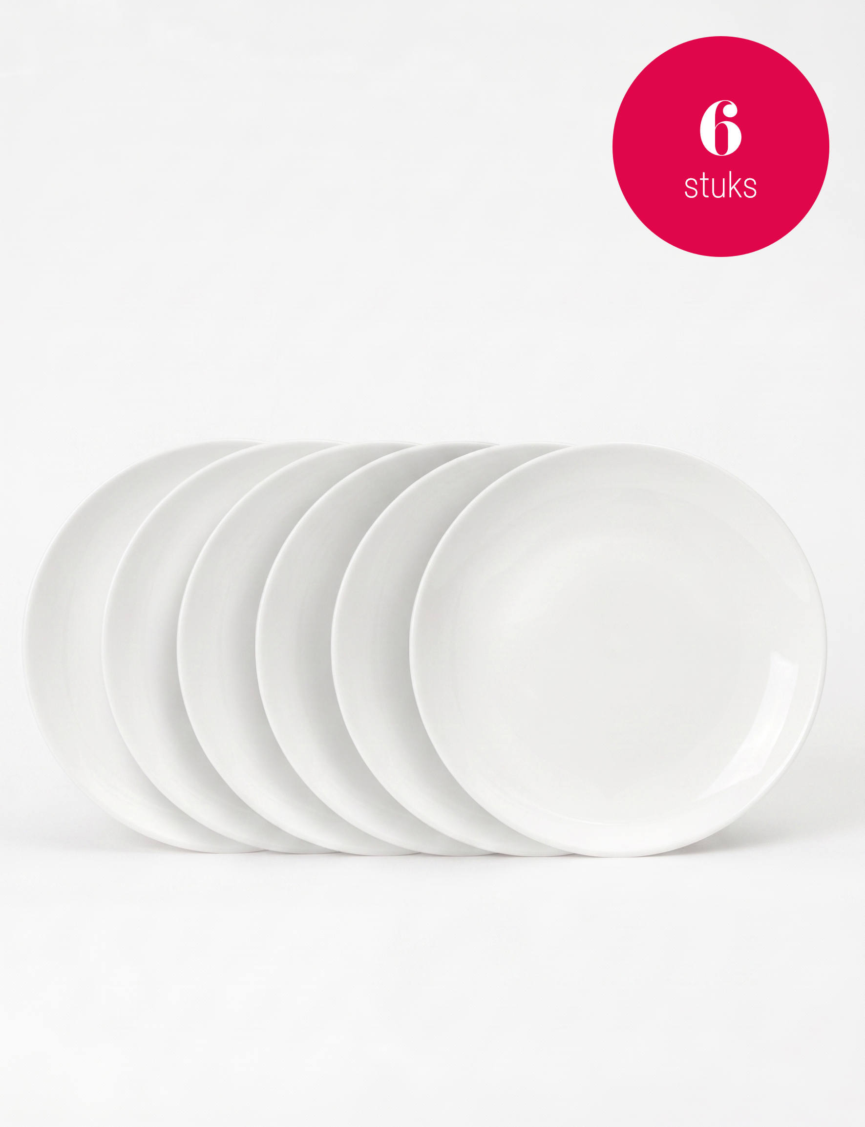vtwonen - Borden - Wit - 25,5 cm - Set van 6