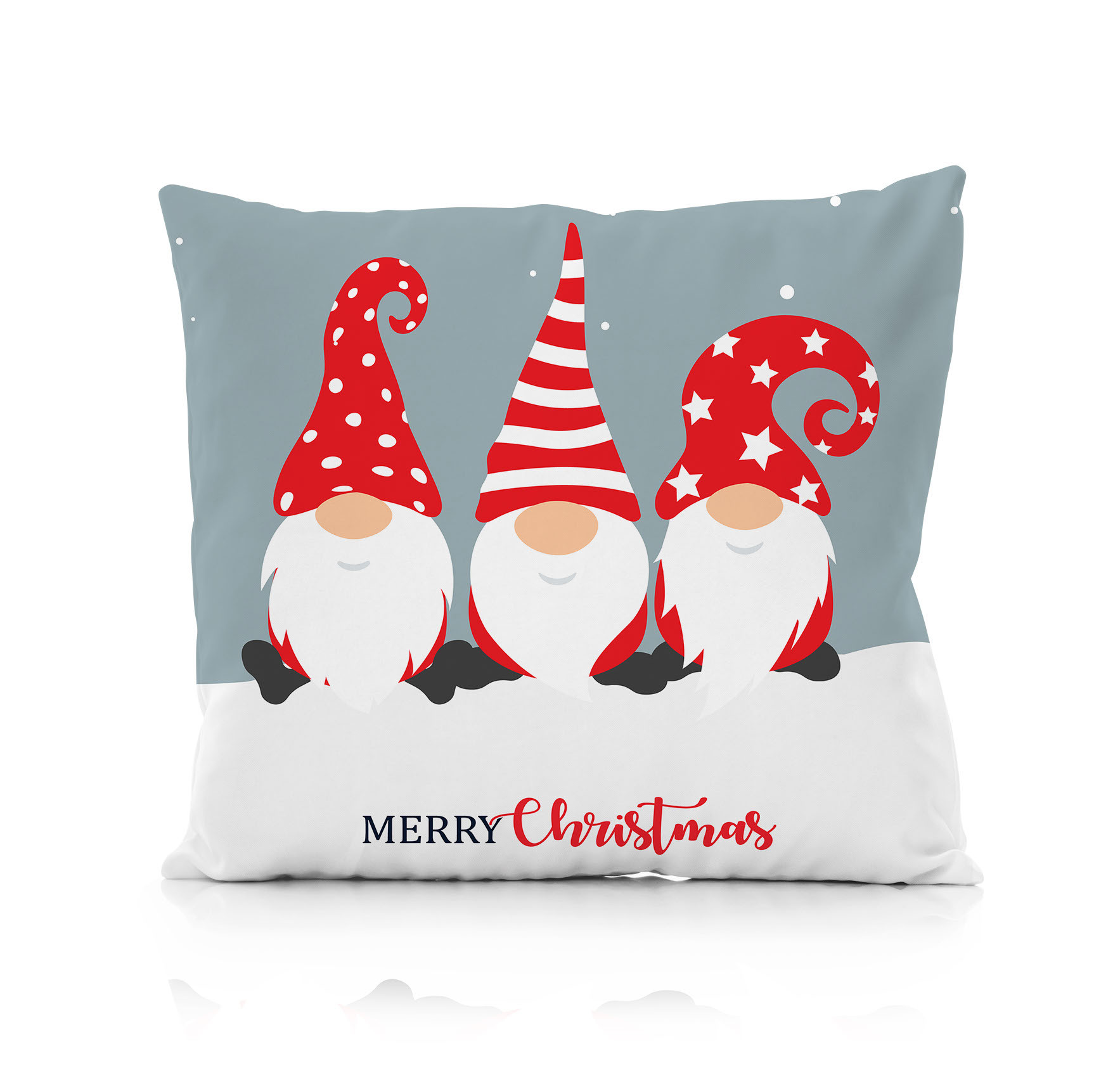 Świąteczna poszewka na poduszkę HOLLY JOLLY 45x45 skrzaty zimowe