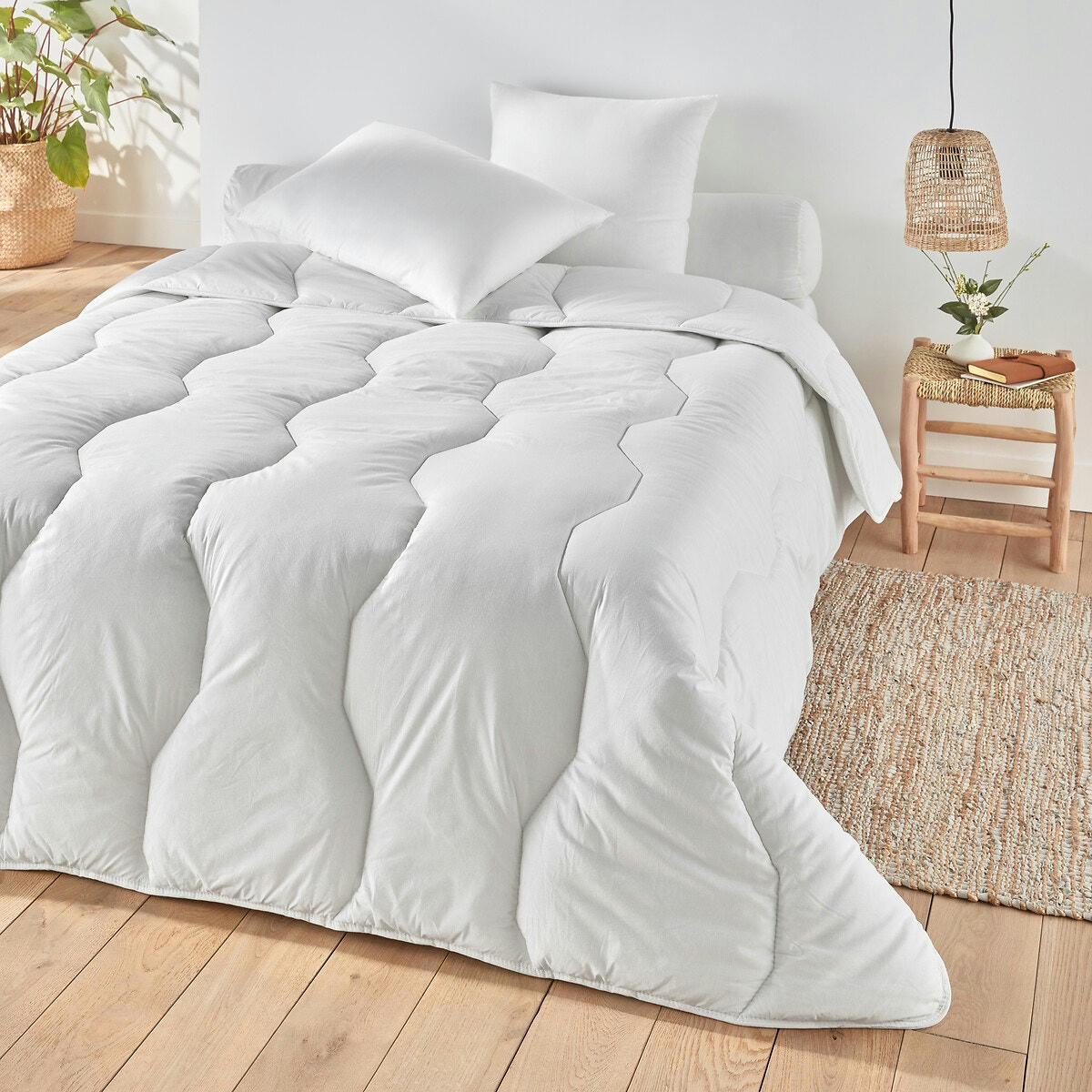 Couette hiver synthétique, enveloppe coton bio