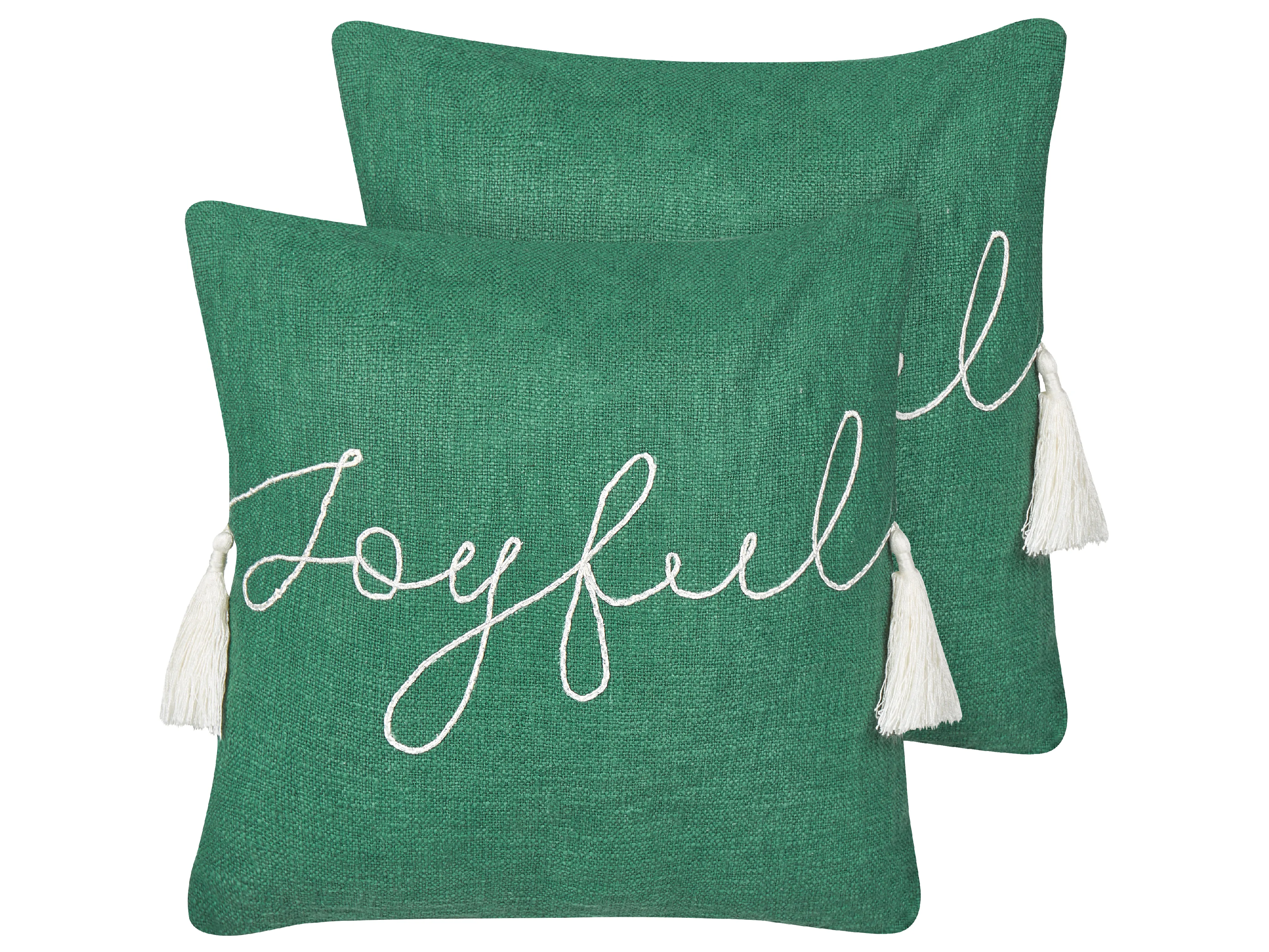 Throw Cushion ELETTARIA Cotton 45 x 45 cm Green Christmas Motif