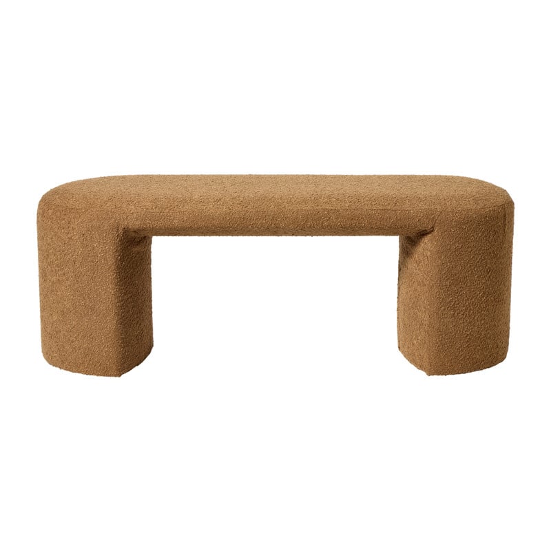 Bank Sara boucl&eacute; - bruin - 45x120x44 cm