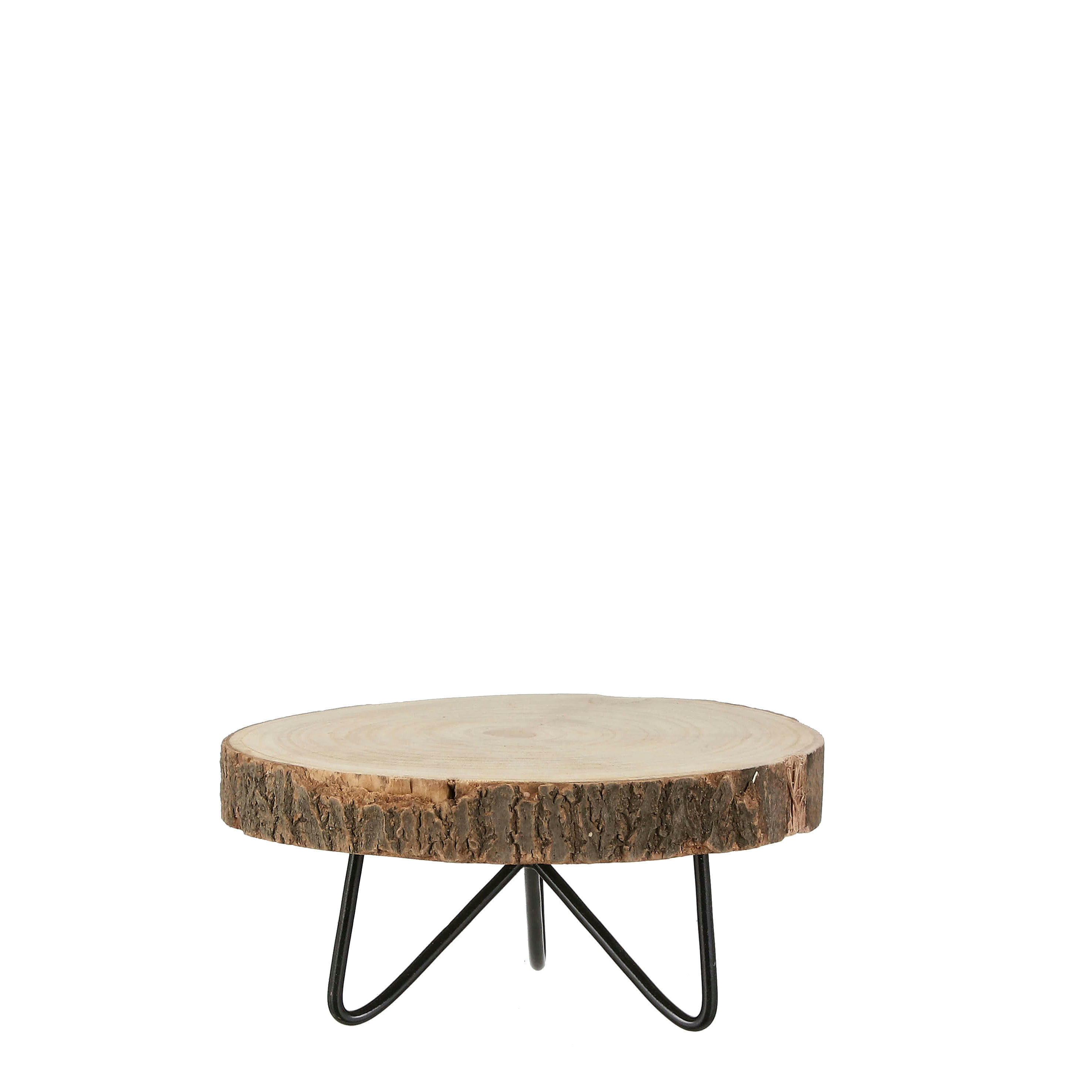 PIA - Table d'appoint tronc d'arbre en métal et bois