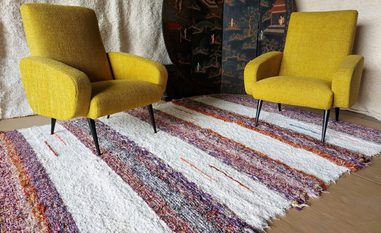 SENCILLO - Tapis en coton océan multi 170x240cm