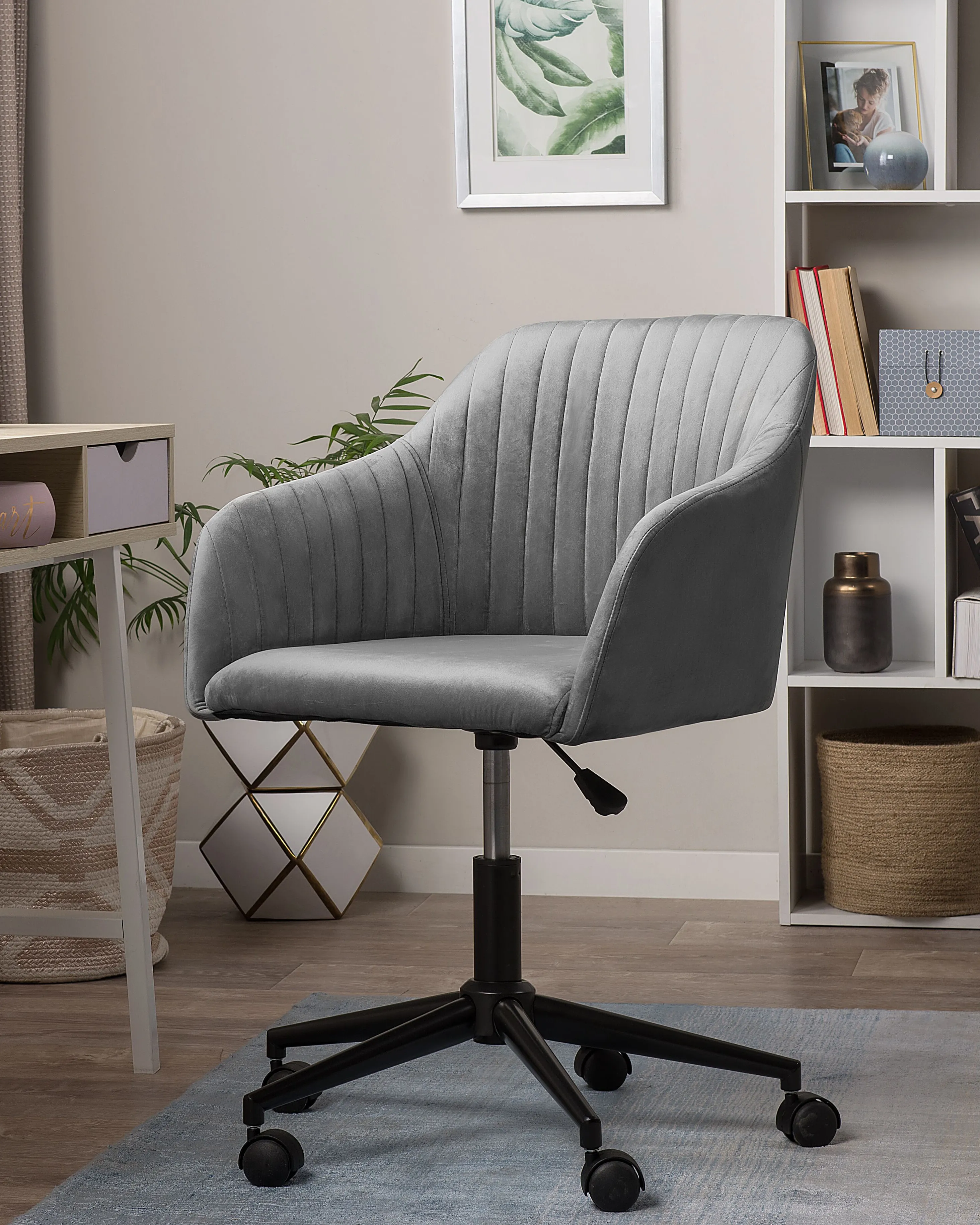 Desk Chair VENICE Velvet Grey