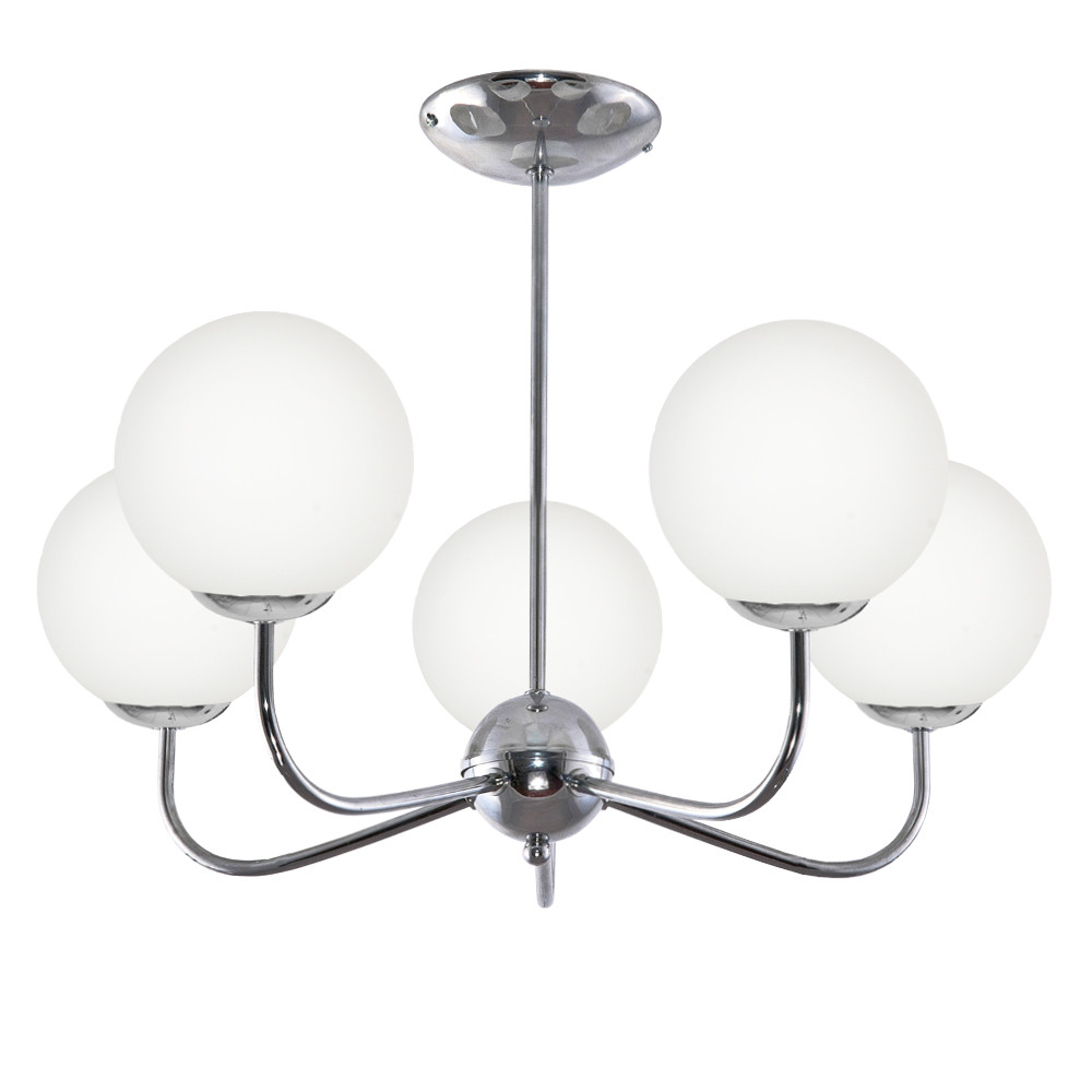 Lampa sufitowa chrom kule białe nowoczesna EDYLIT 5xE14 PATRIK 13-590