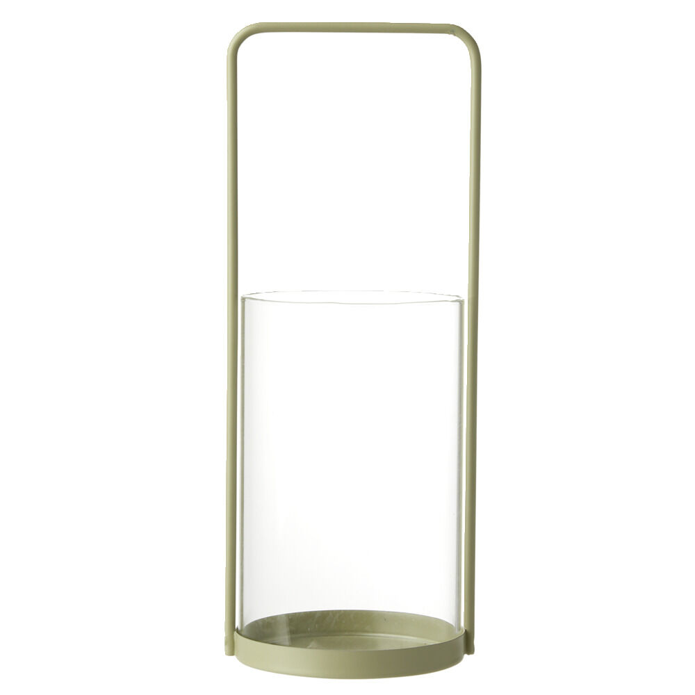 Lanterne pour bougie en métal et verre Ø8,5xH21cm (3 modèles)