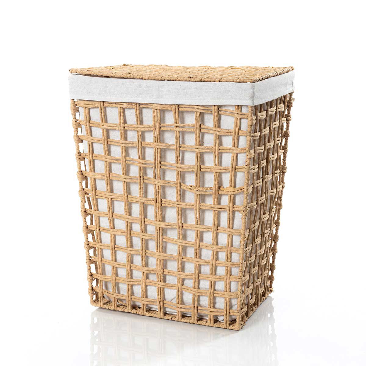 Cesto de roupa wc natural e linho 56cm