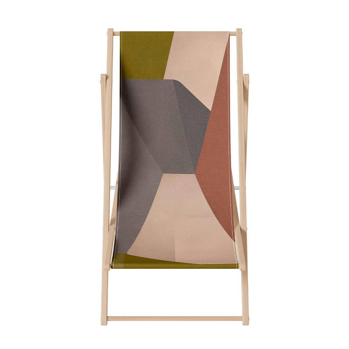 - Transat graphique bois de hêtre beige