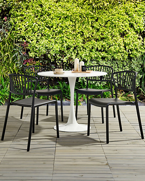 Lot de 4 chaises de jardin GELA Noir