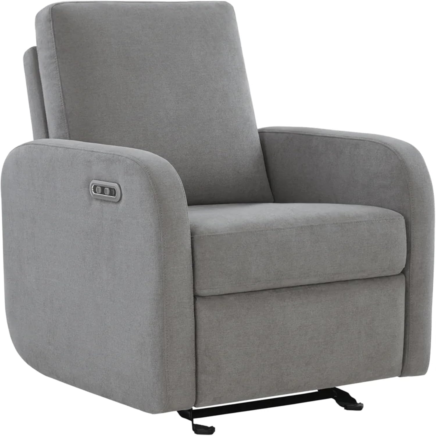 Nurture& The Porto Power Glider Recliner for Nursery | Modern Glider Chair with Power Recline | Built - in USB Charging Port | Space-Saving Design for Small Nurseries and Shared Spaces, Grey