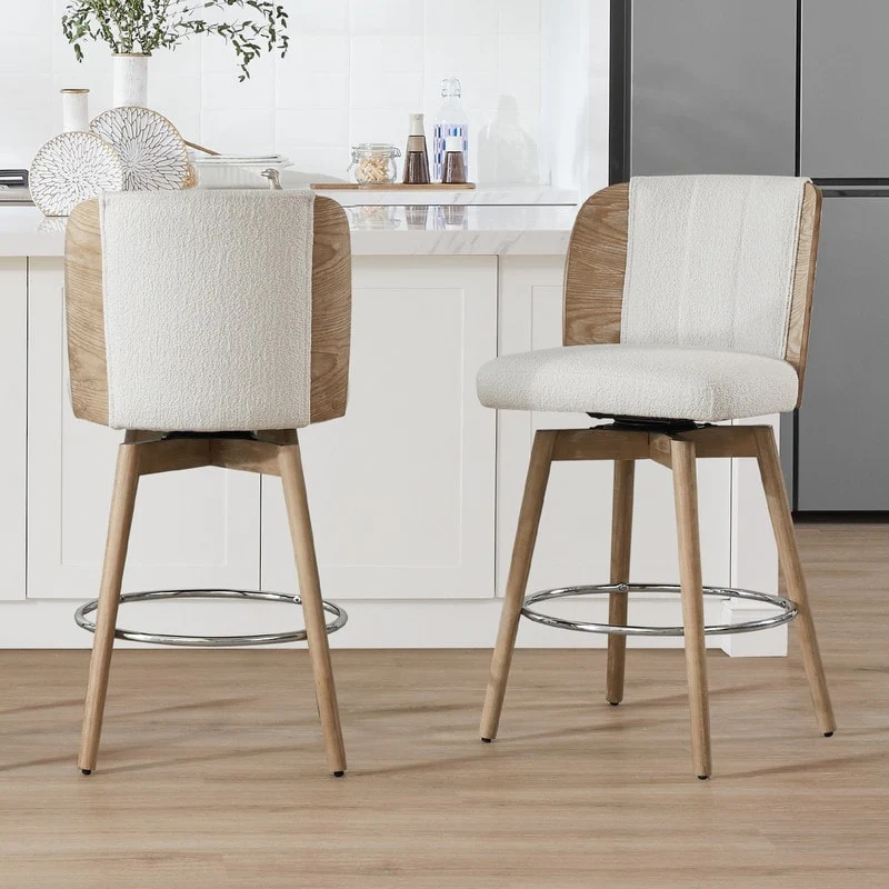 Ryan Swivel Counter Height Bar Stools with Bentwood Back