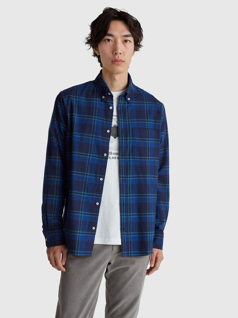 Flannel button-down shirt