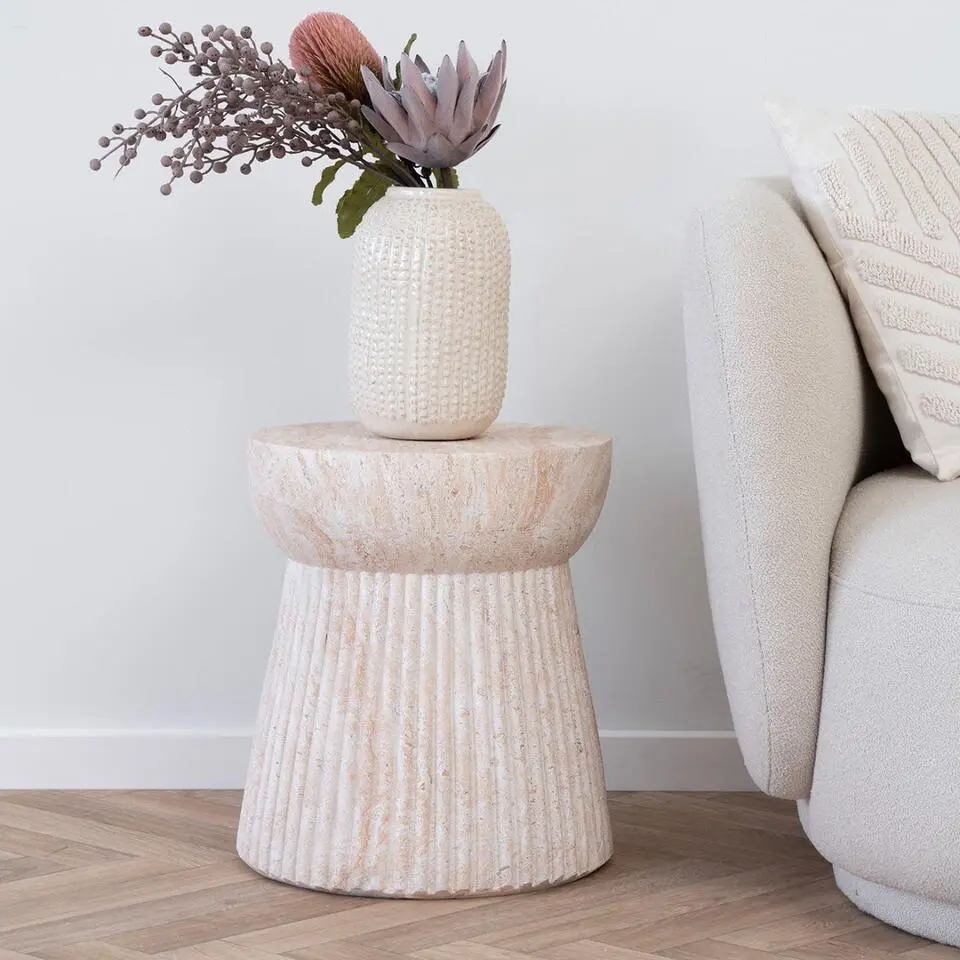 Sidetable Fiberclay Naturel - 37x37x43cm - Bonn