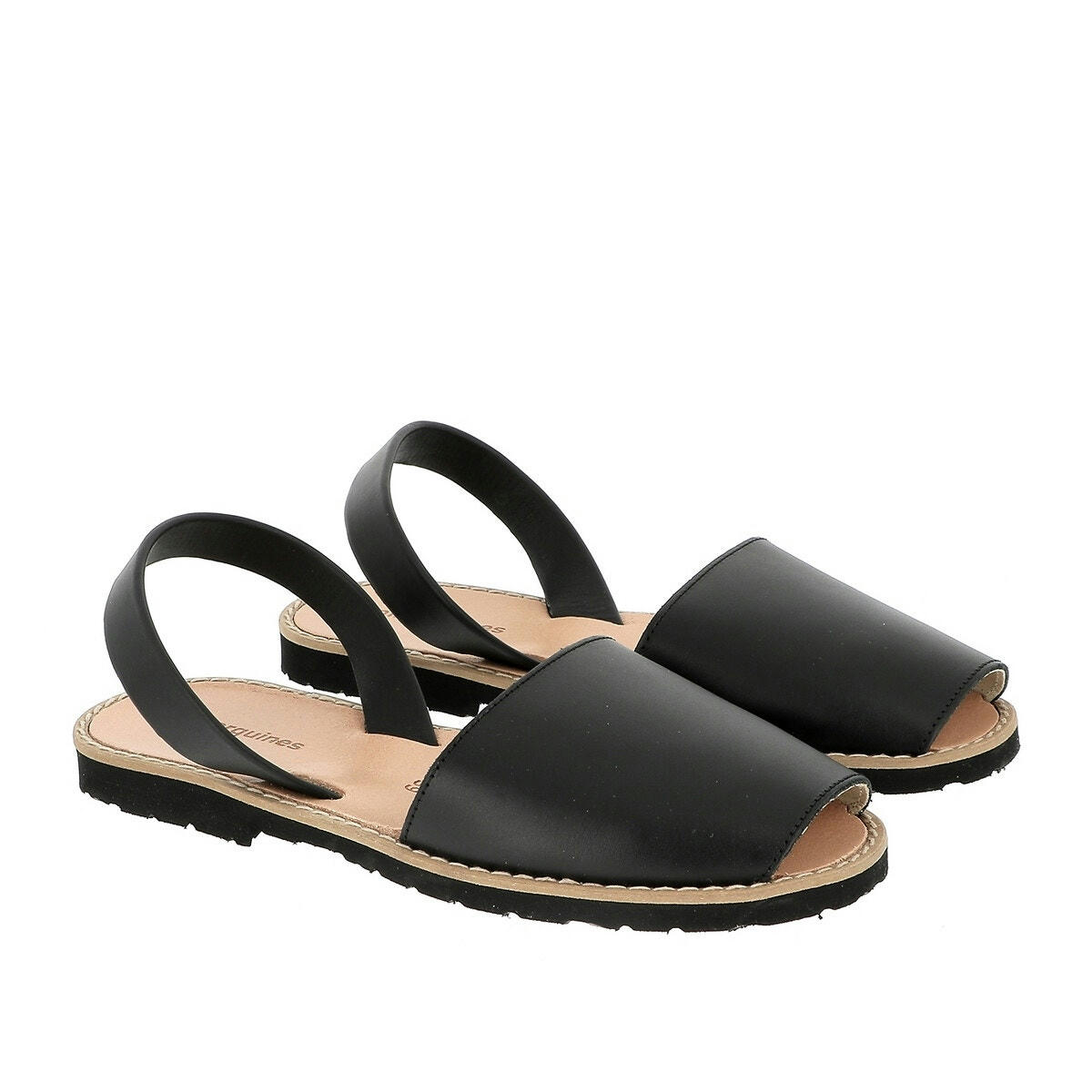 Sandales en cuir talon plat