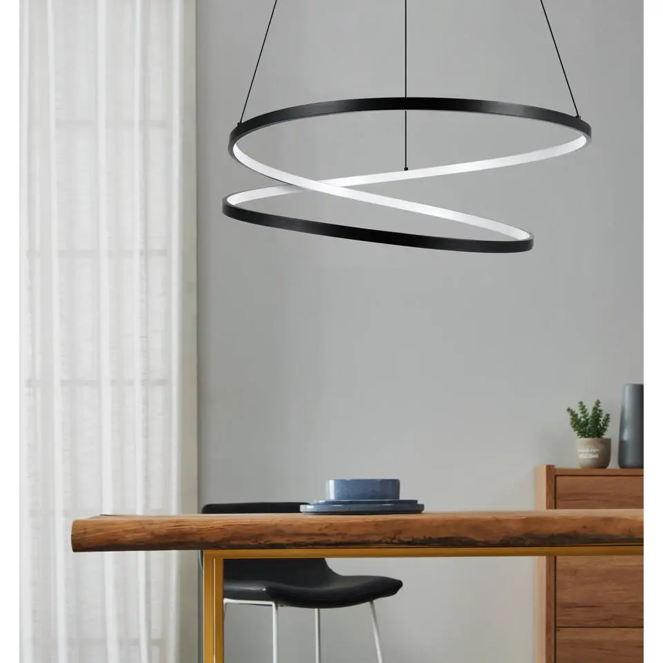 EGLORuotaleHanglamp-LED-&Oslash;55cm-Zwart/Wit