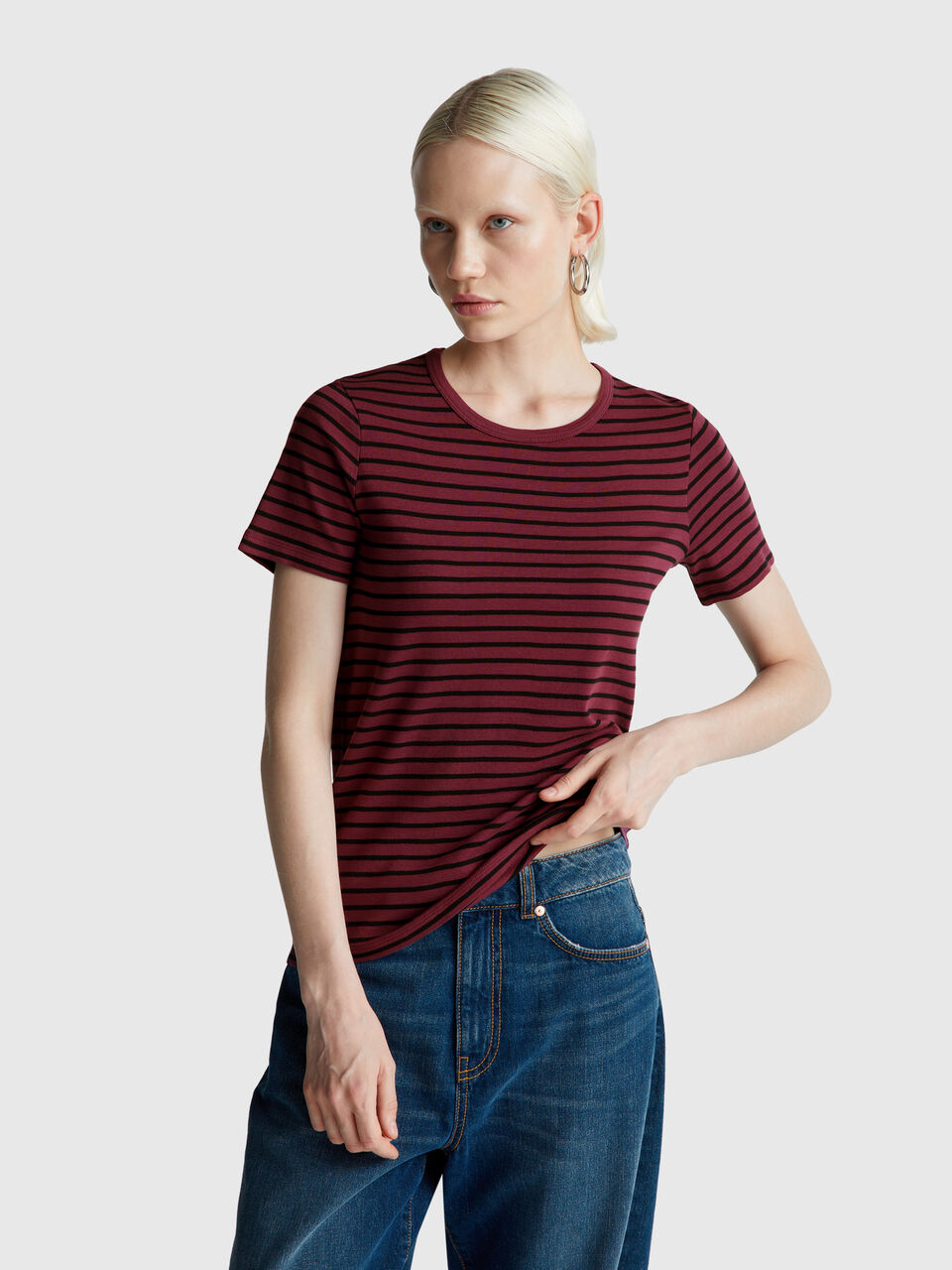 Crew neck striped t-shirt