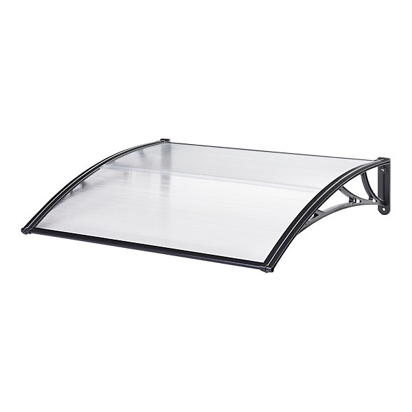 Auvent de Porte d'Entrée Mellerud 120 x 80 cm Noir Transparent en.casa
