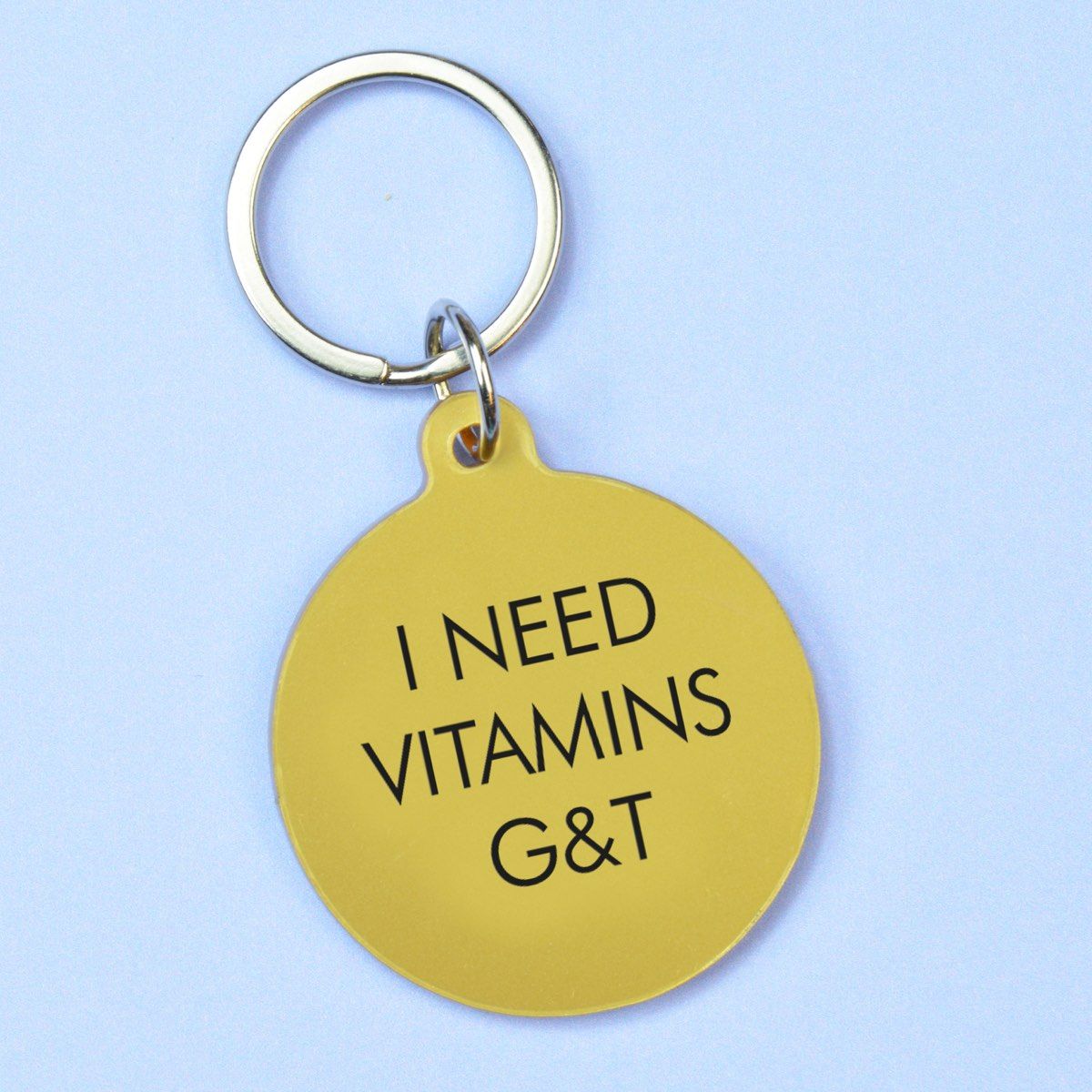 Flamingo Candles I Need Vitamins G&T Keyring
