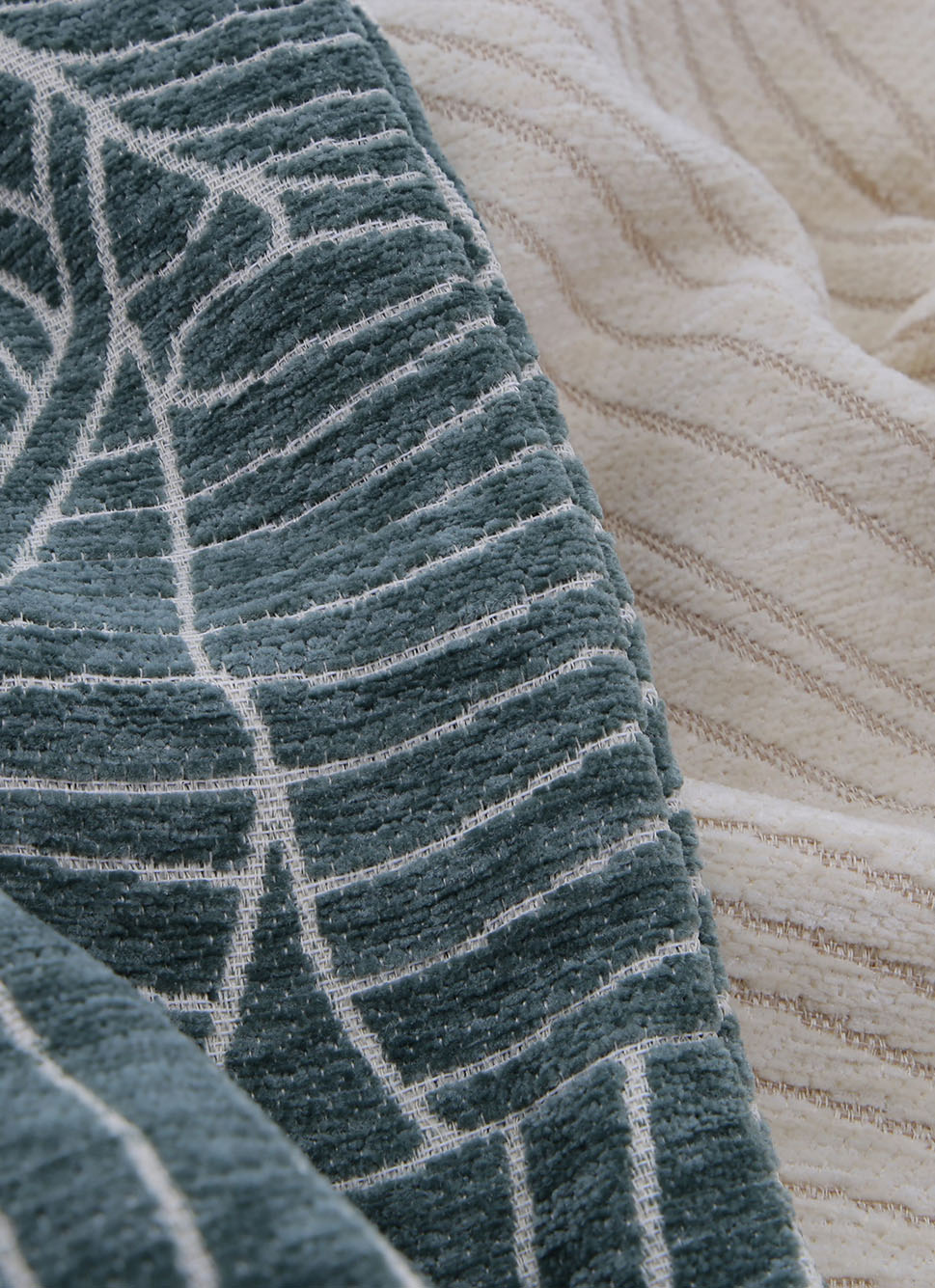 HOUSSE DE COUSSIN JACQUARD CHENILLE ECRU