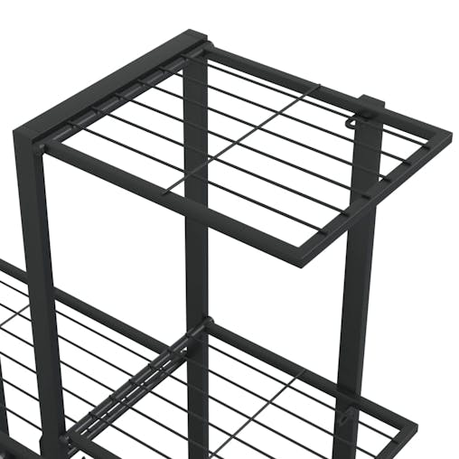NNEVL Flower Stand with Wheel 94.5x25x92.5 cm Black Metal