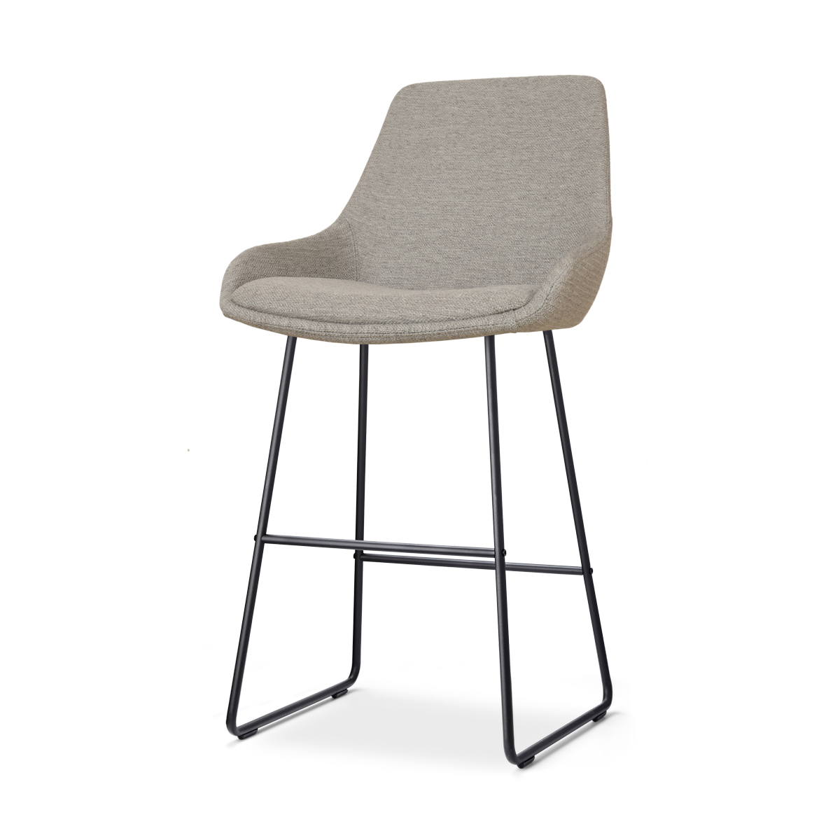 Nolon Nino-Isa Barkruk Warm Grijs - Stof - Zwart Onderstel - 65 cm