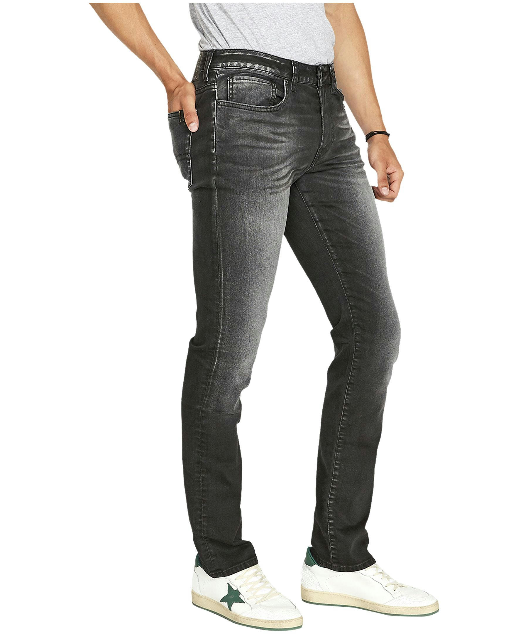 Buffalo Men's Ash Slim Stretch Black Faded Jeans