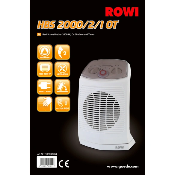 Badschnellheizer »HBS 2000/2/1 OT«, BxH: 24,5 x 35,5 cm, max. Heizleistung: 2000 W
