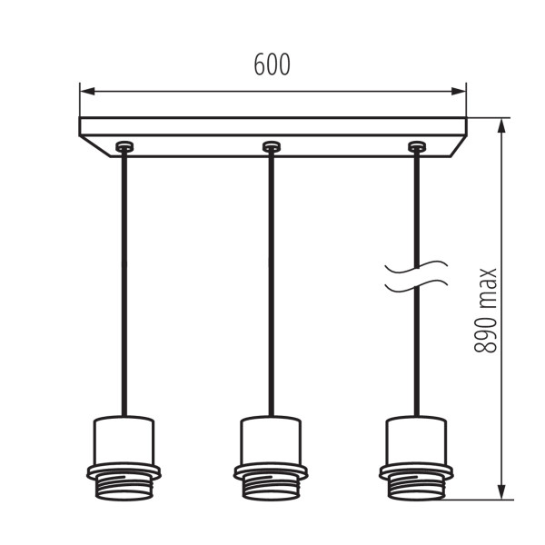 Lampa wisząca LightLogic LL PEDANT LAMP-I 03 B 31471 sufitowa zwis sznur